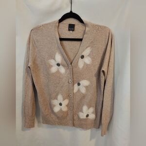 Aaeda Tan Floral Women's Cardigan